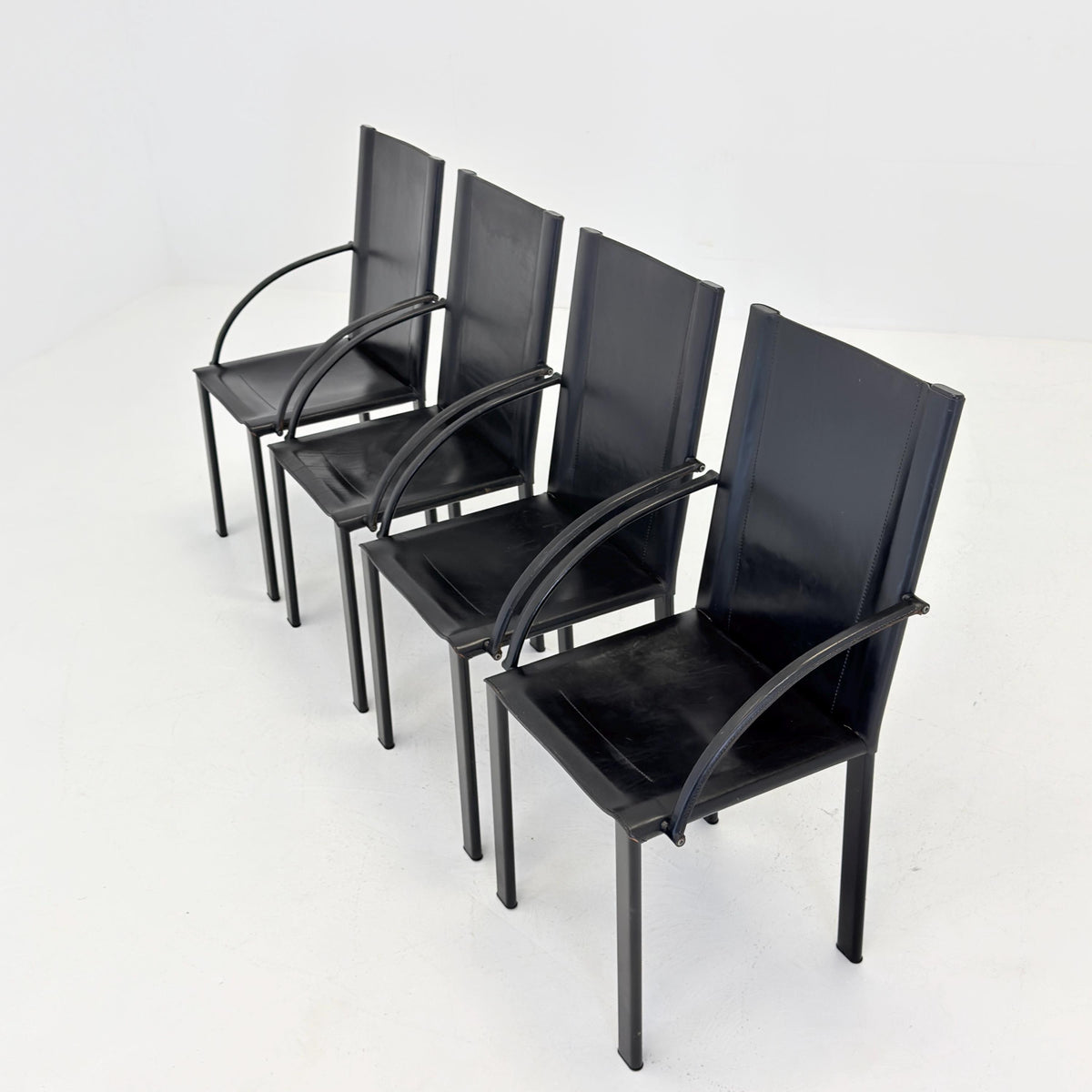 Set of 4 “Coral” Dining armChairs by Carlo Bartoli for Matteo Grassi 1980s Italy