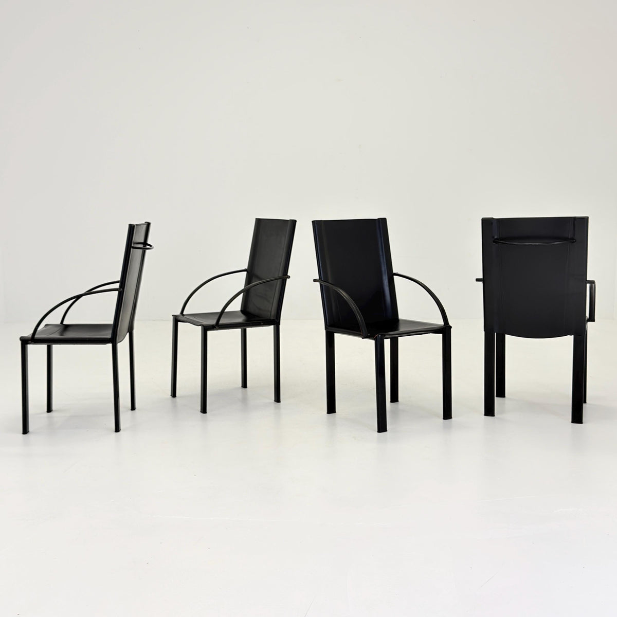 Set of 4 “Coral” Dining armChairs by Carlo Bartoli for Matteo Grassi 1980s Italy
