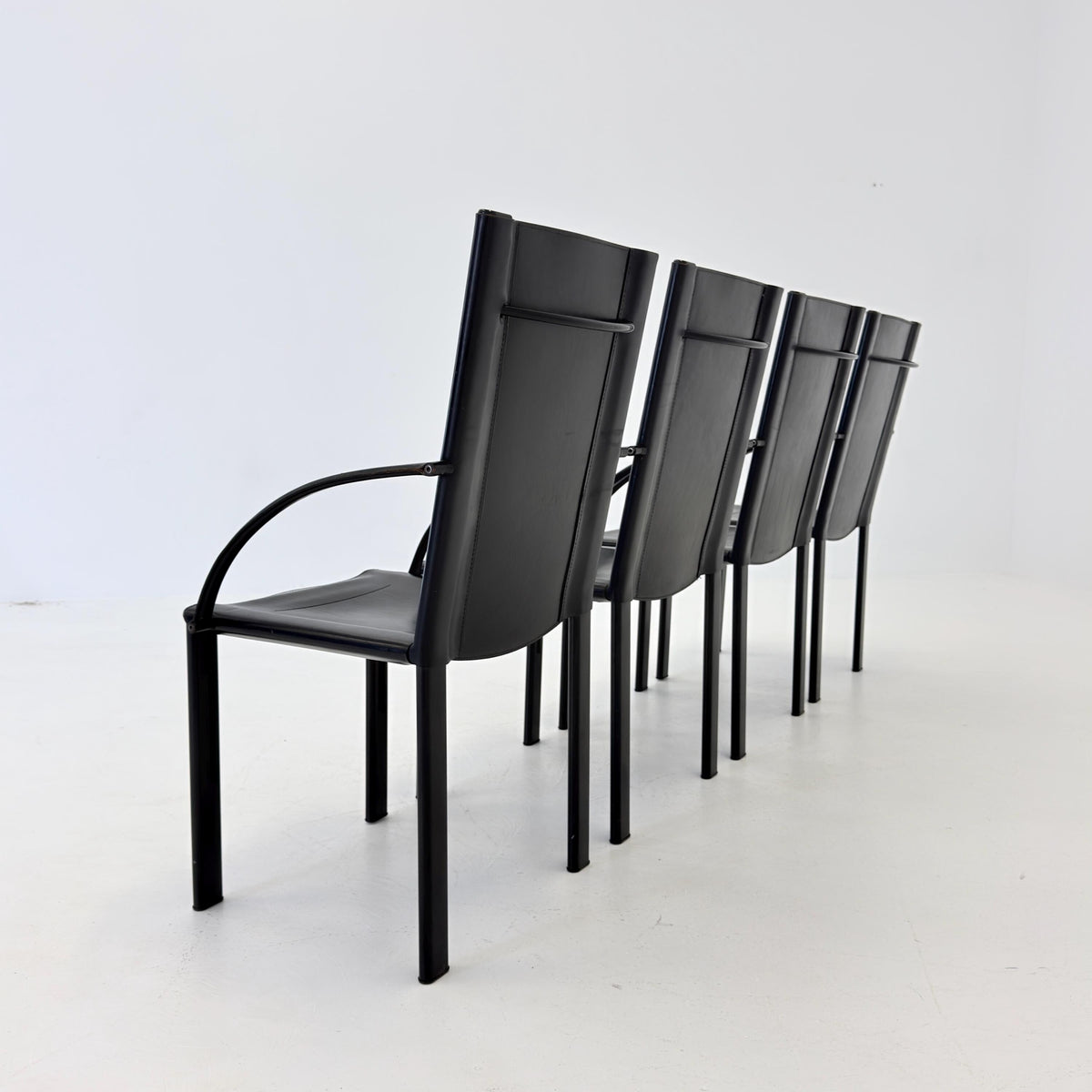 Set of 4 “Coral” Dining armChairs by Carlo Bartoli for Matteo Grassi 1980s Italy