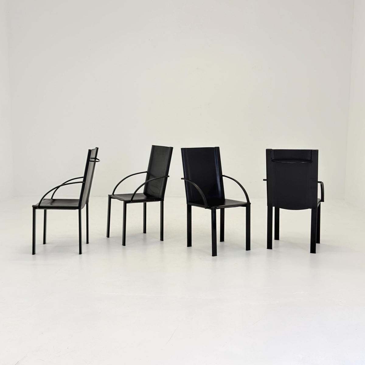 Set of 4 “Coral” Dining armChairs by Carlo Bartoli for Matteo Grassi 1980s Italy