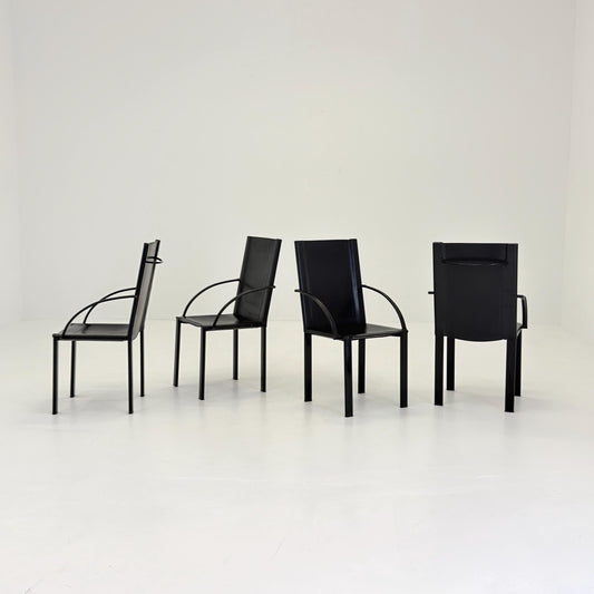 Set of 4 “Coral” Dining armChairs by Carlo Bartoli for Matteo Grassi 1980s Italy