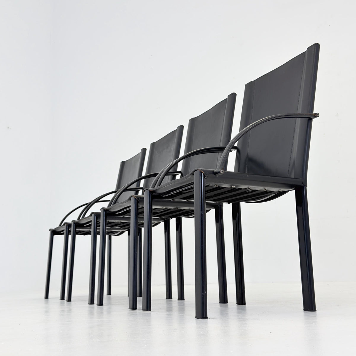 Set of 4 “Coral” Dining armChairs by Carlo Bartoli for Matteo Grassi 1980s Italy