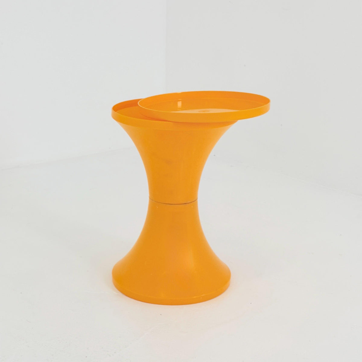Mid century Space age Retro tulip orange stool by Dynaware 1970s
