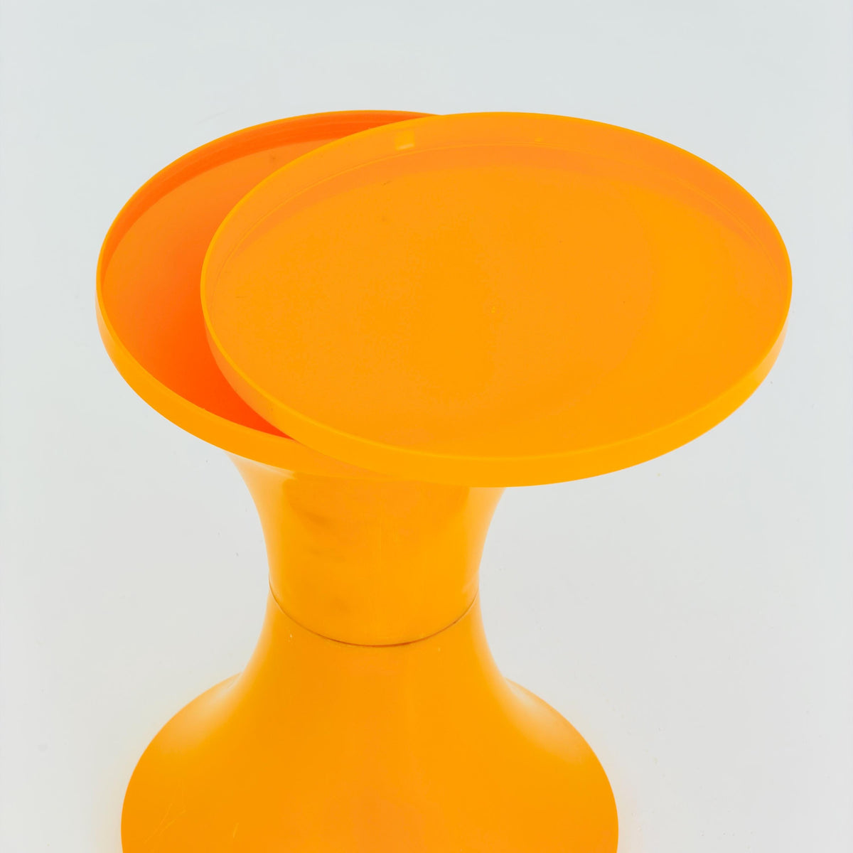 Mid century Space age Retro tulip orange stool by Dynaware 1970s