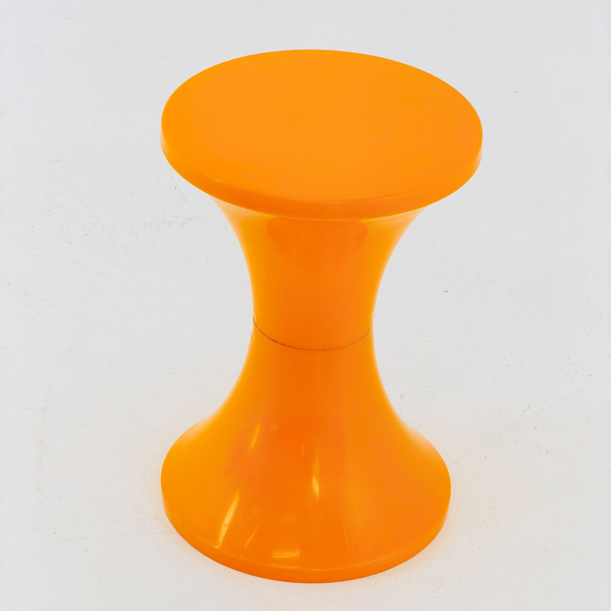 Mid century Space age Retro tulip orange stool by Dynaware 1970s
