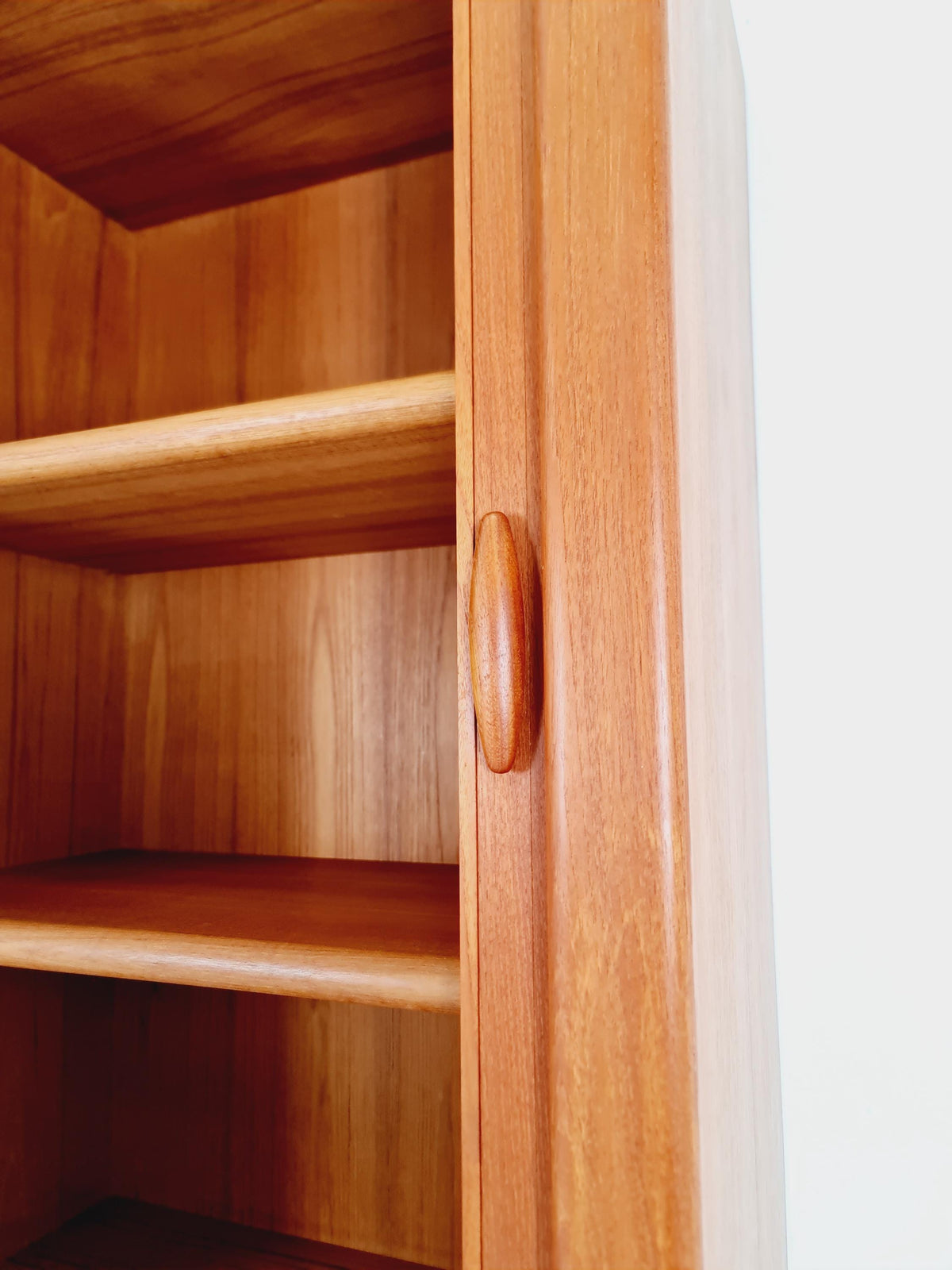 Vintage Dyrlund Danish Teak Wall Unit / Cabinet Tambour Doors 1980s