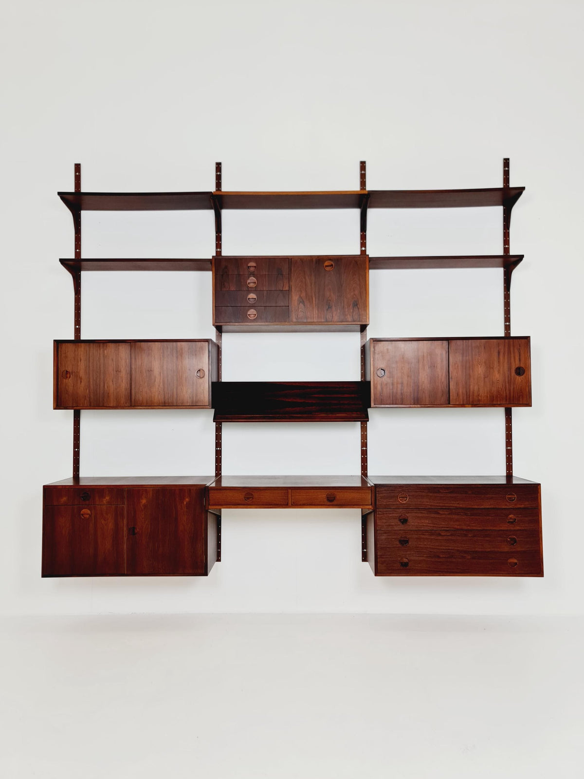 Rare Danish modern modular Rosewood shelving system by Hansen & Guldborg for HG Mobler, Denmark, 1960s