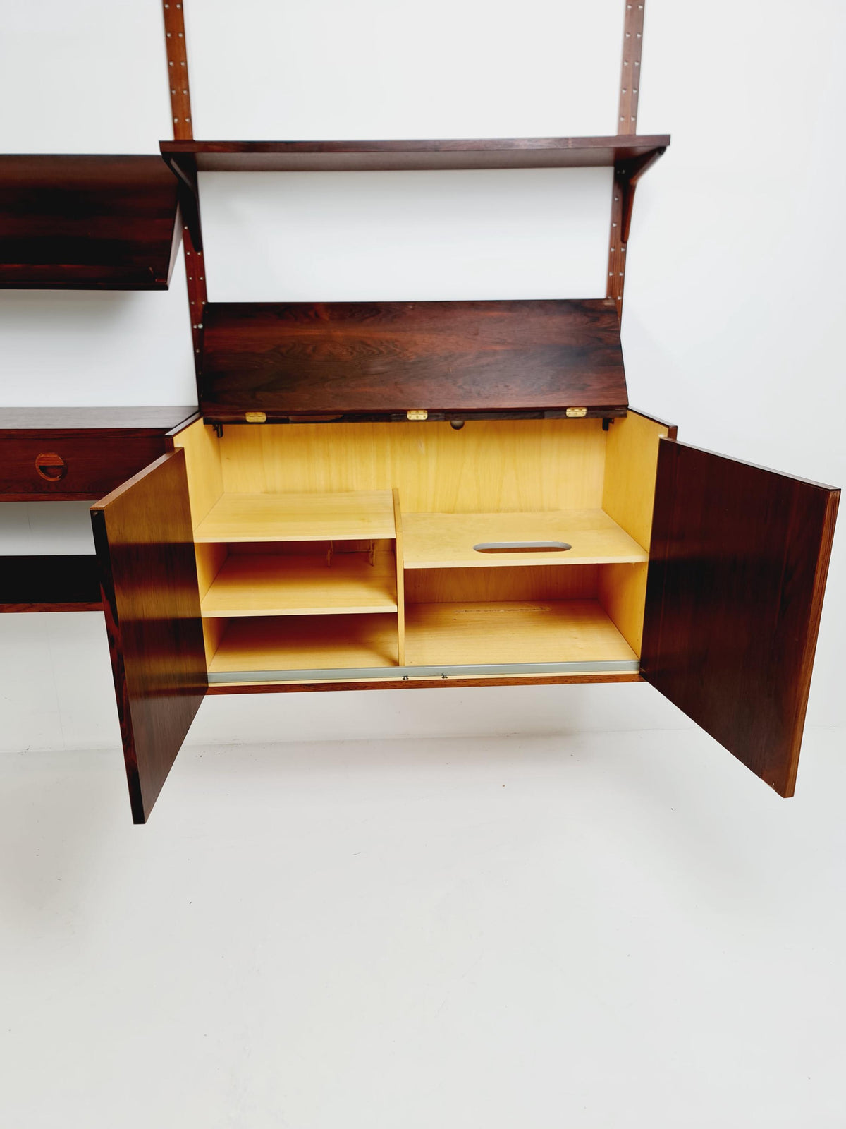 1960s Danish Modern Rosewood Shelving System | Hansen & Guldborg (HG Møbler) | Bar, Record , Display Cabinets