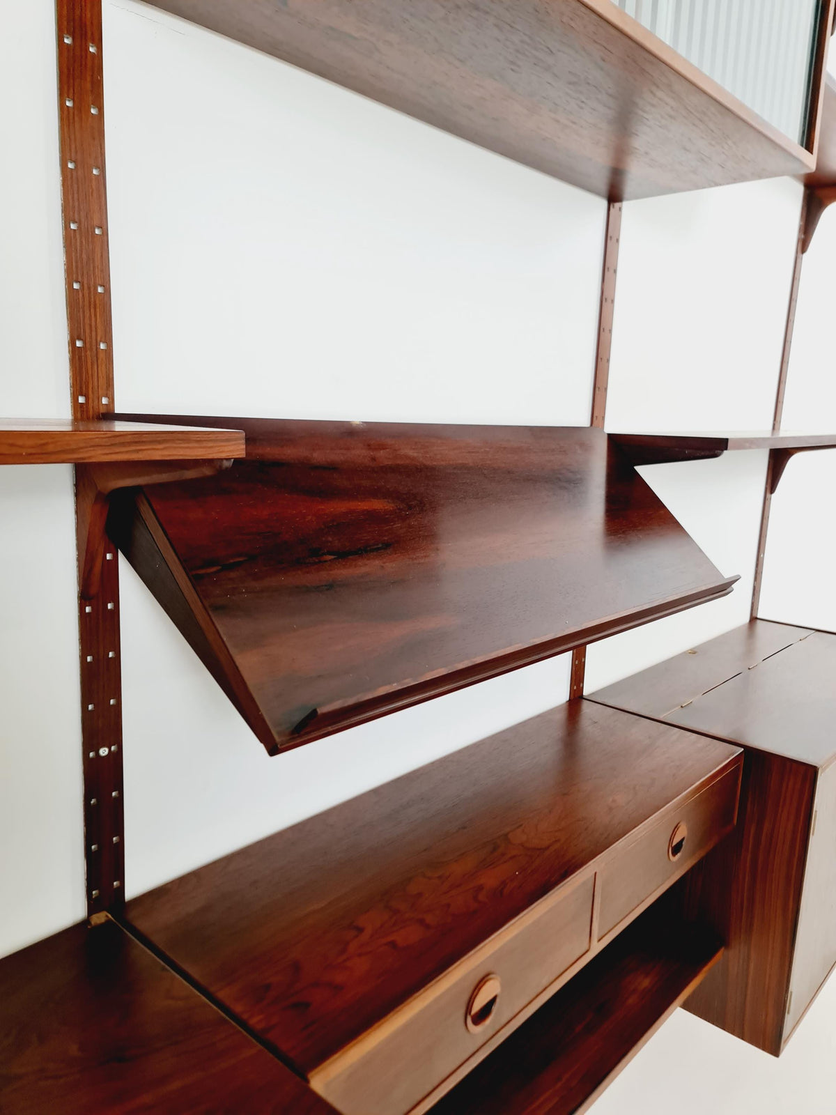 1960s Danish Modern Rosewood Shelving System | Hansen & Guldborg (HG Møbler) | Bar, Record , Display Cabinets
