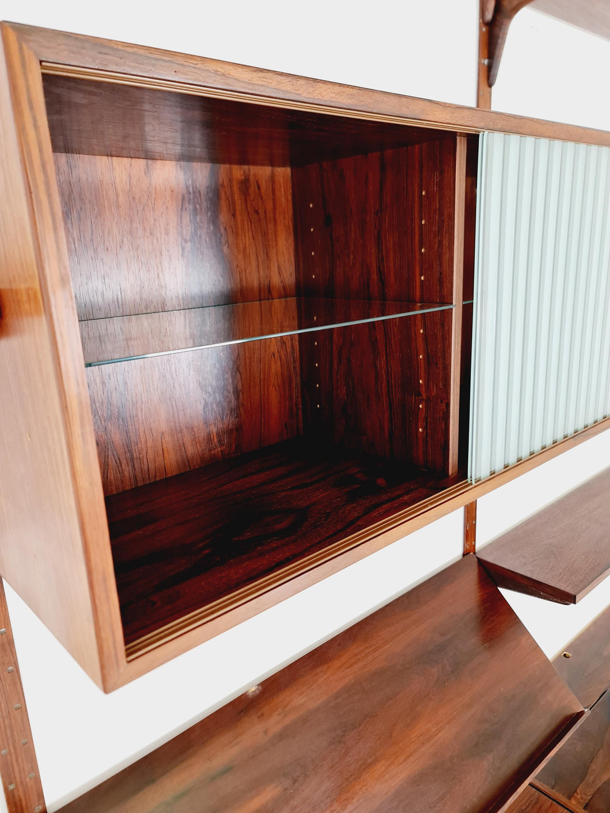 1960s Danish Modern Rosewood Shelving System | Hansen & Guldborg (HG Møbler) | Bar, Record , Display Cabinets