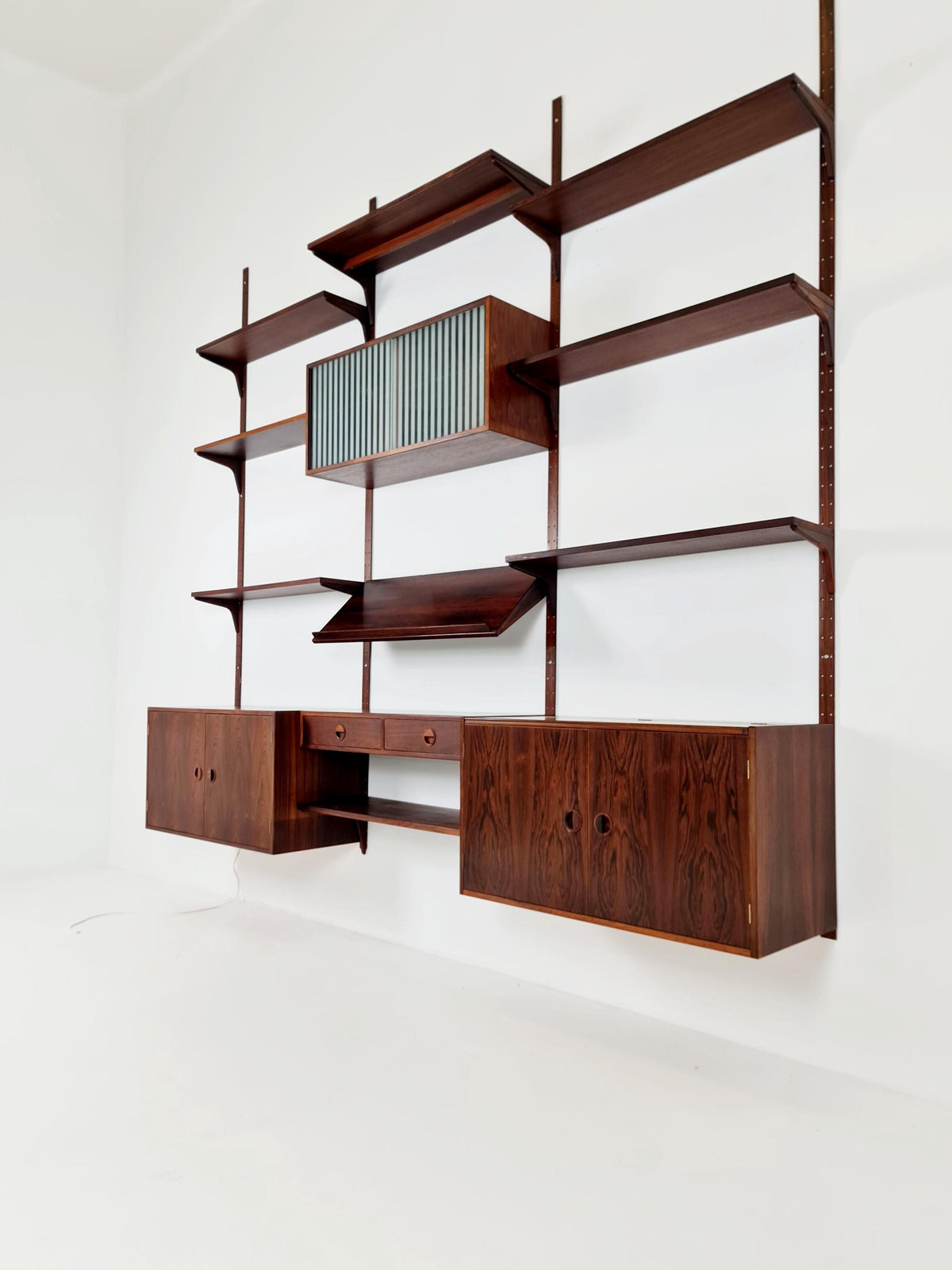 1960s Danish Modern Rosewood Shelving System | Hansen & Guldborg (HG Møbler) | Bar, Record , Display Cabinets