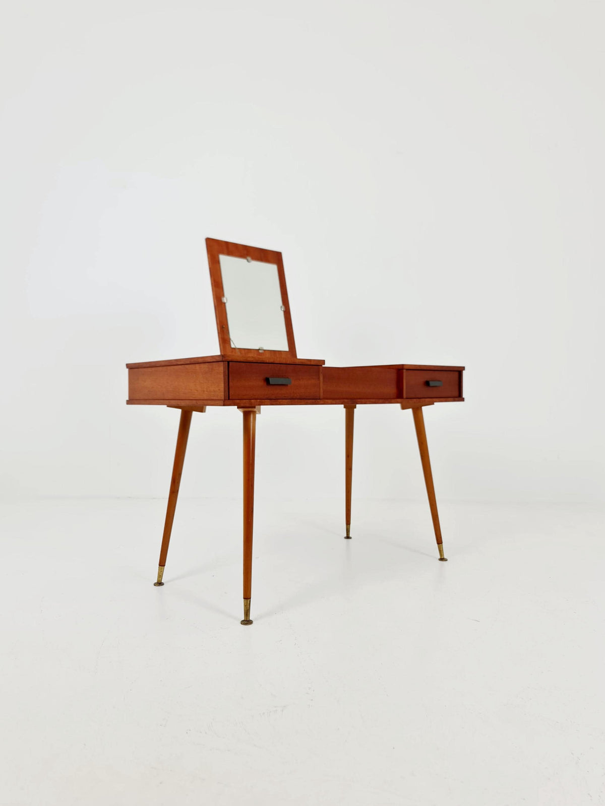 Mid Century Modern German Teak Desk / vanity table/ make up, 1950s