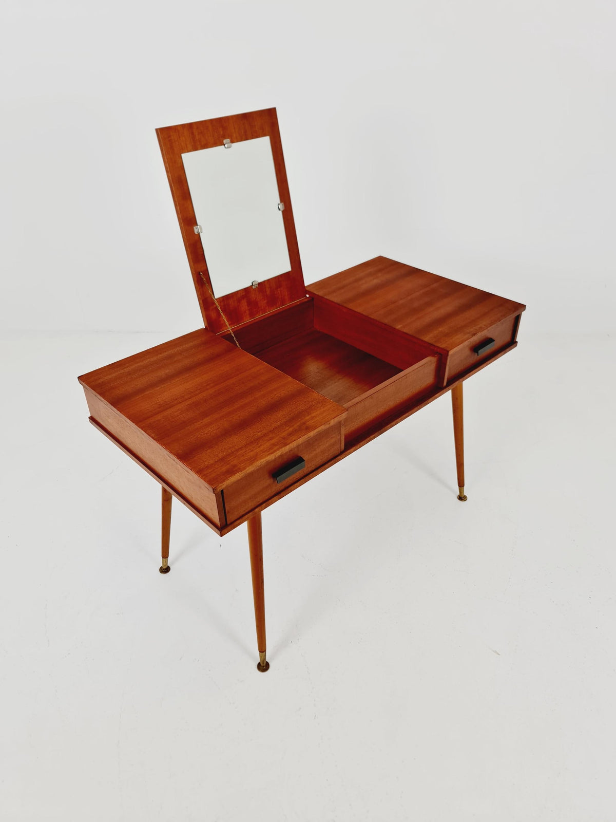 Mid Century Modern German Teak Desk / vanity table/ make up, 1950s