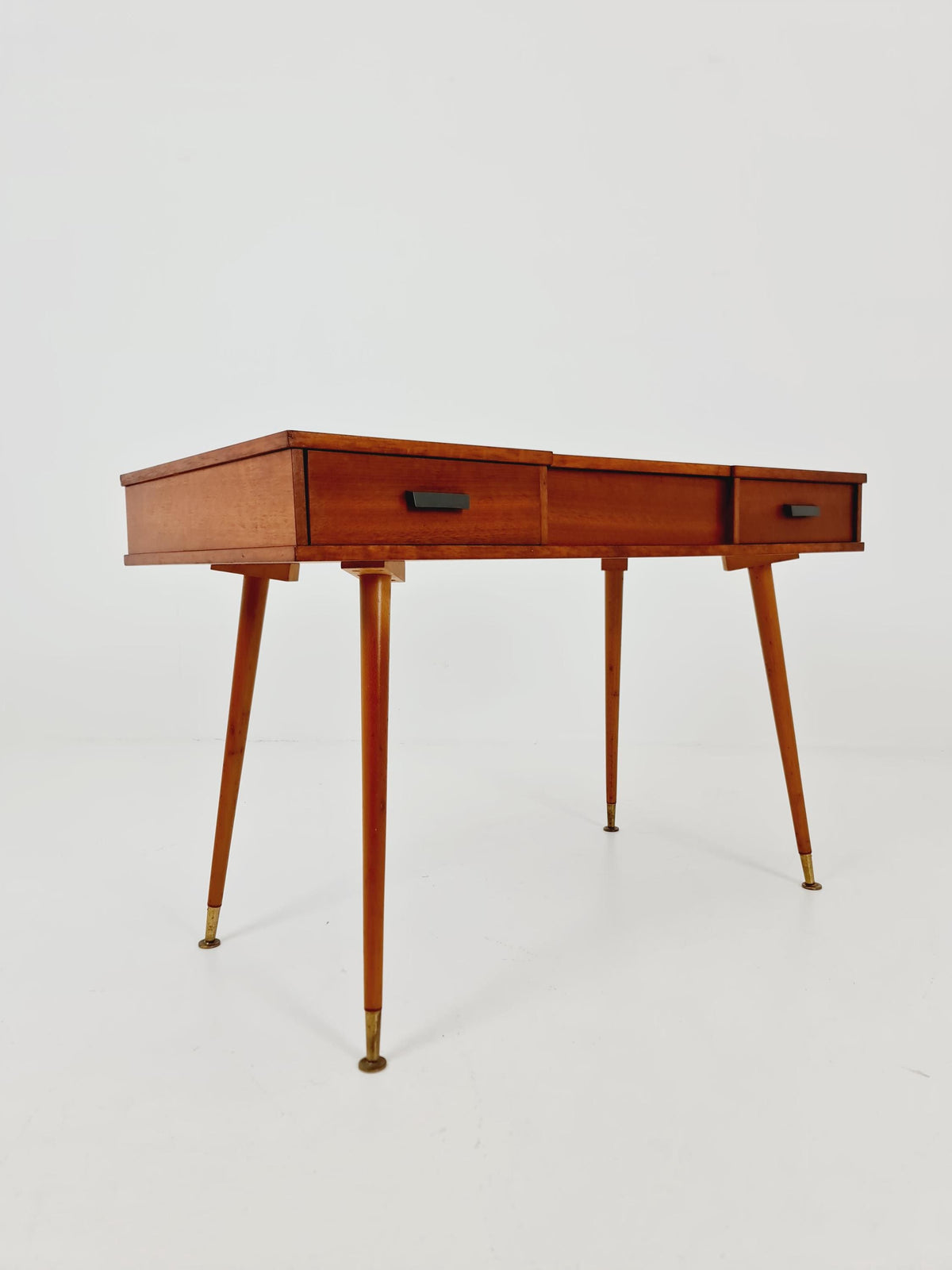Mid Century Modern German Teak Desk / vanity table/ make up, 1950s