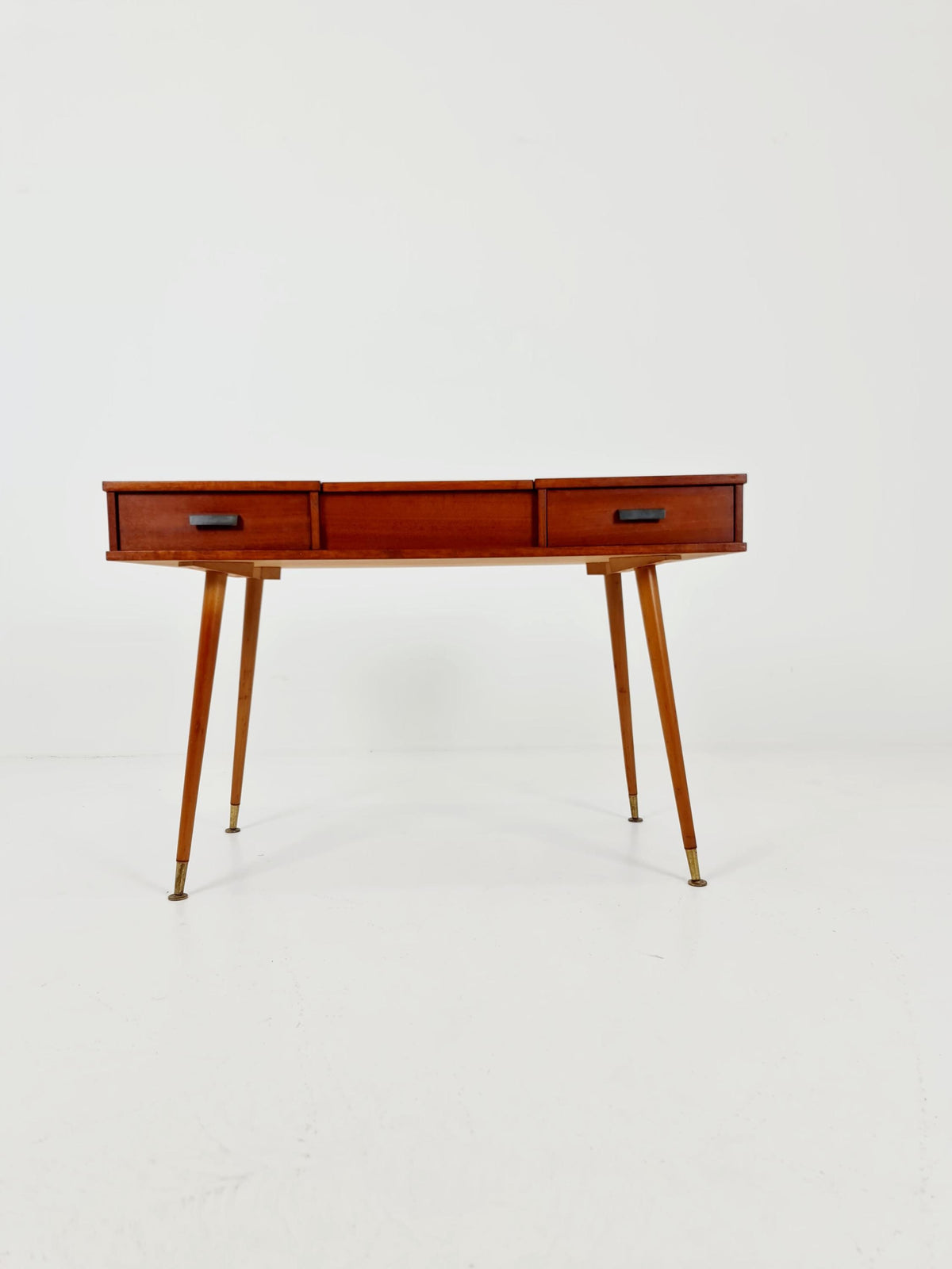 Mid Century Modern German Teak Desk / vanity table/ make up, 1950s