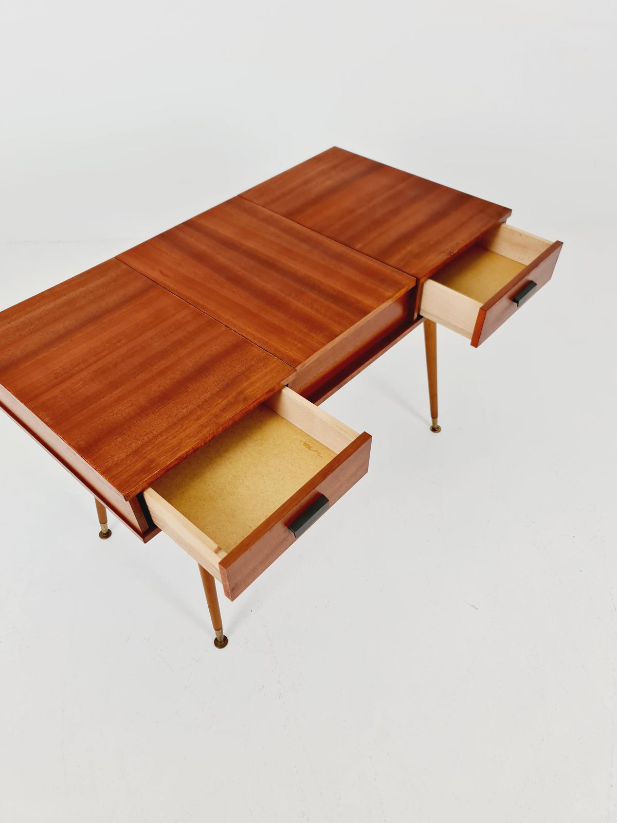 Mid Century Modern German Teak Desk / vanity table/ make up, 1950s