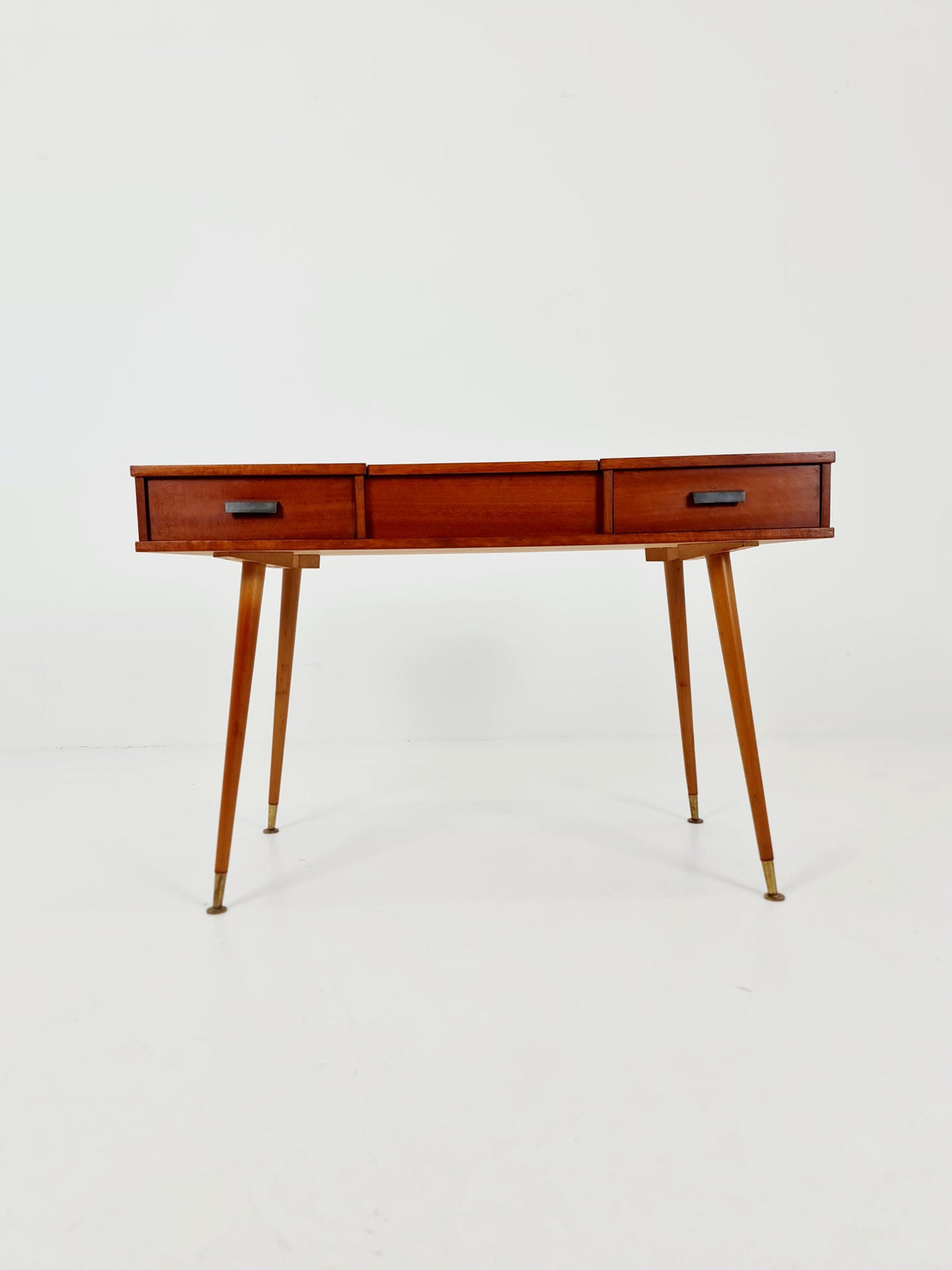 Mid Century Modern German Teak Desk / vanity table/ make up, 1950s