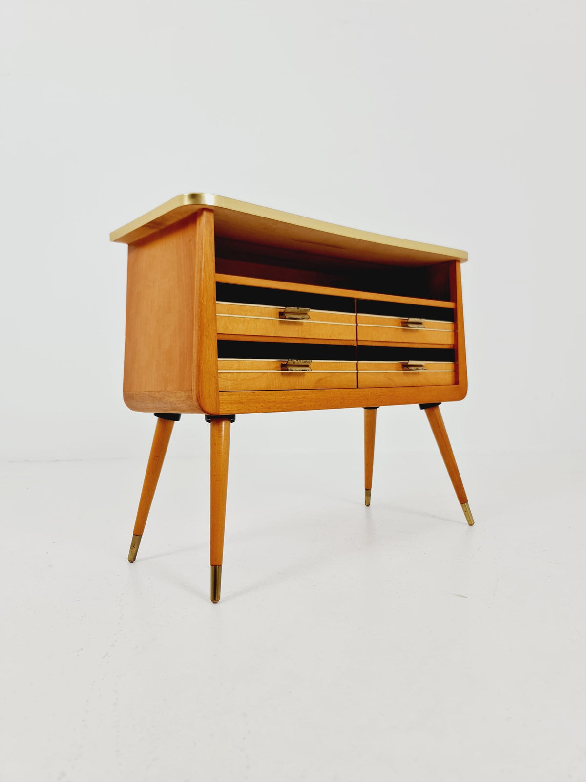 Rare German mid-century Ash wood small sideboard /side table, 1950s