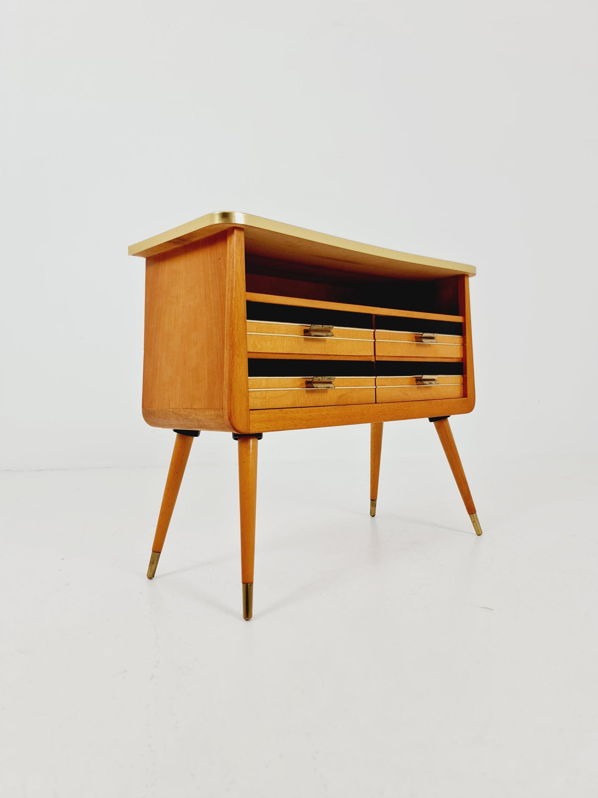 Rare German mid-century Ash wood small sideboard /side table, 1950s