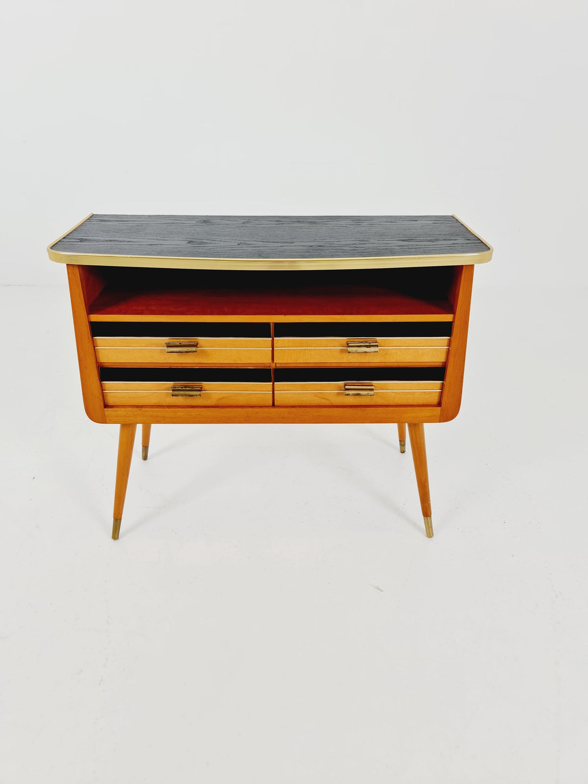 Rare German mid-century Ash wood small sideboard /side table, 1950s