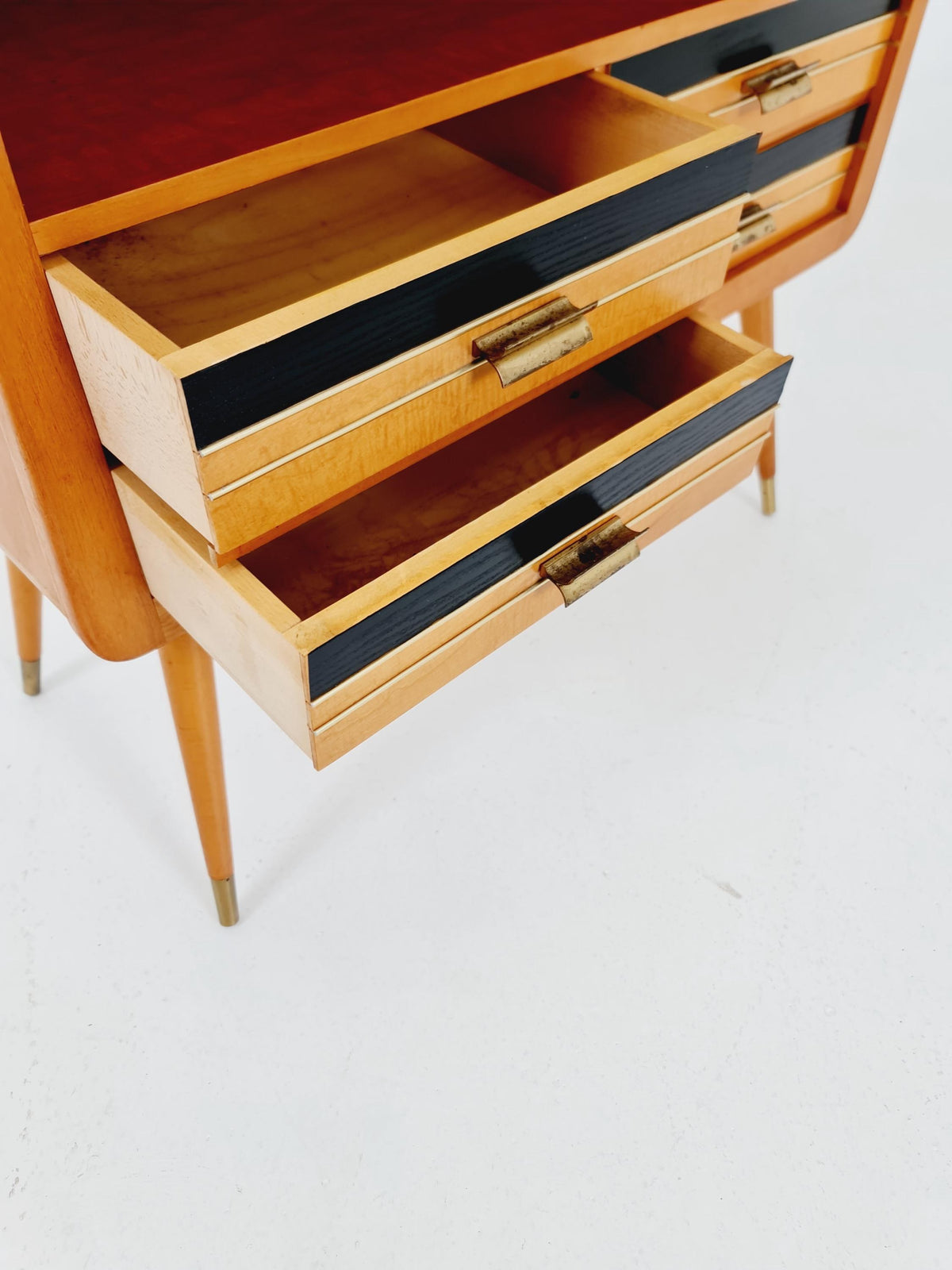 Rare German mid-century Ash wood small sideboard /side table, 1950s