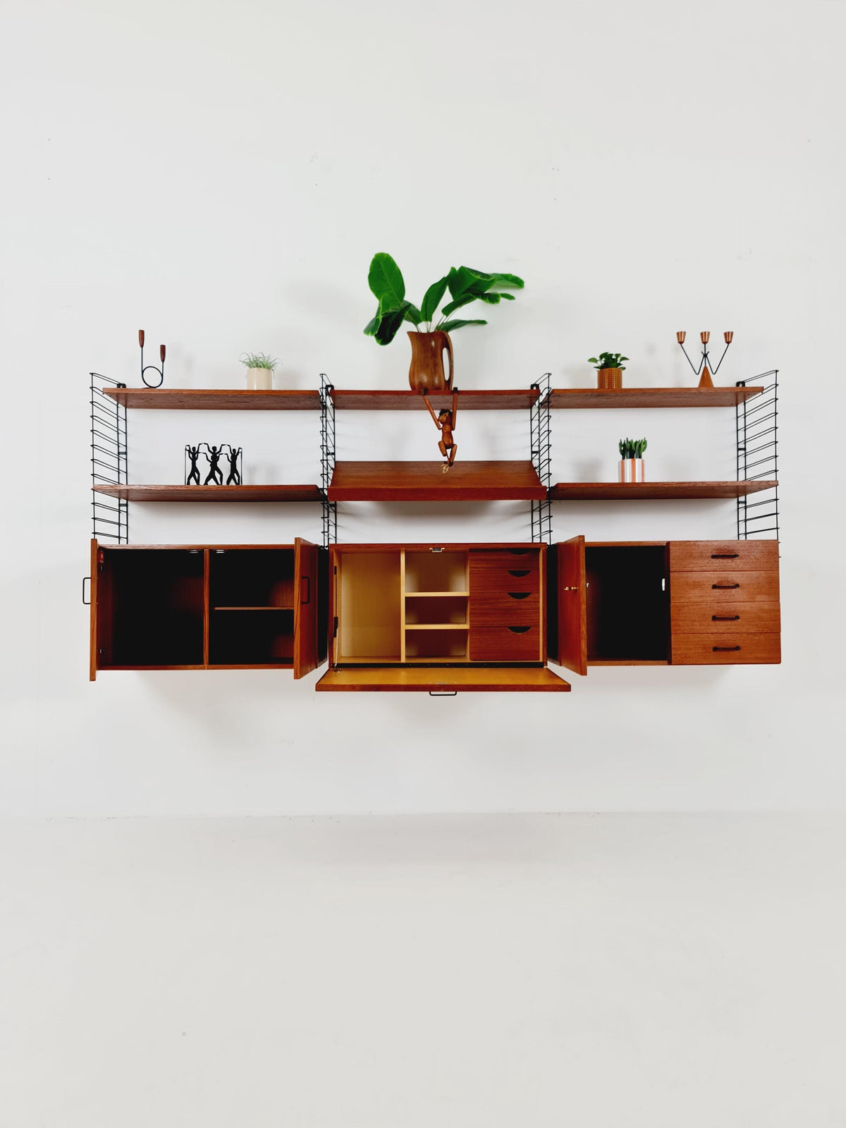 German shelf-system by Mustring West Germany teak , 1950s