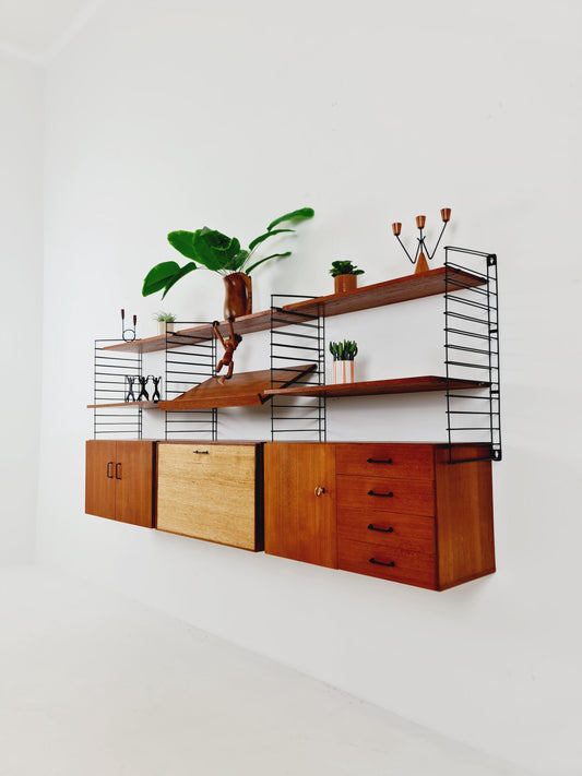 German shelf-system by Mustring West Germany teak , 1950s
