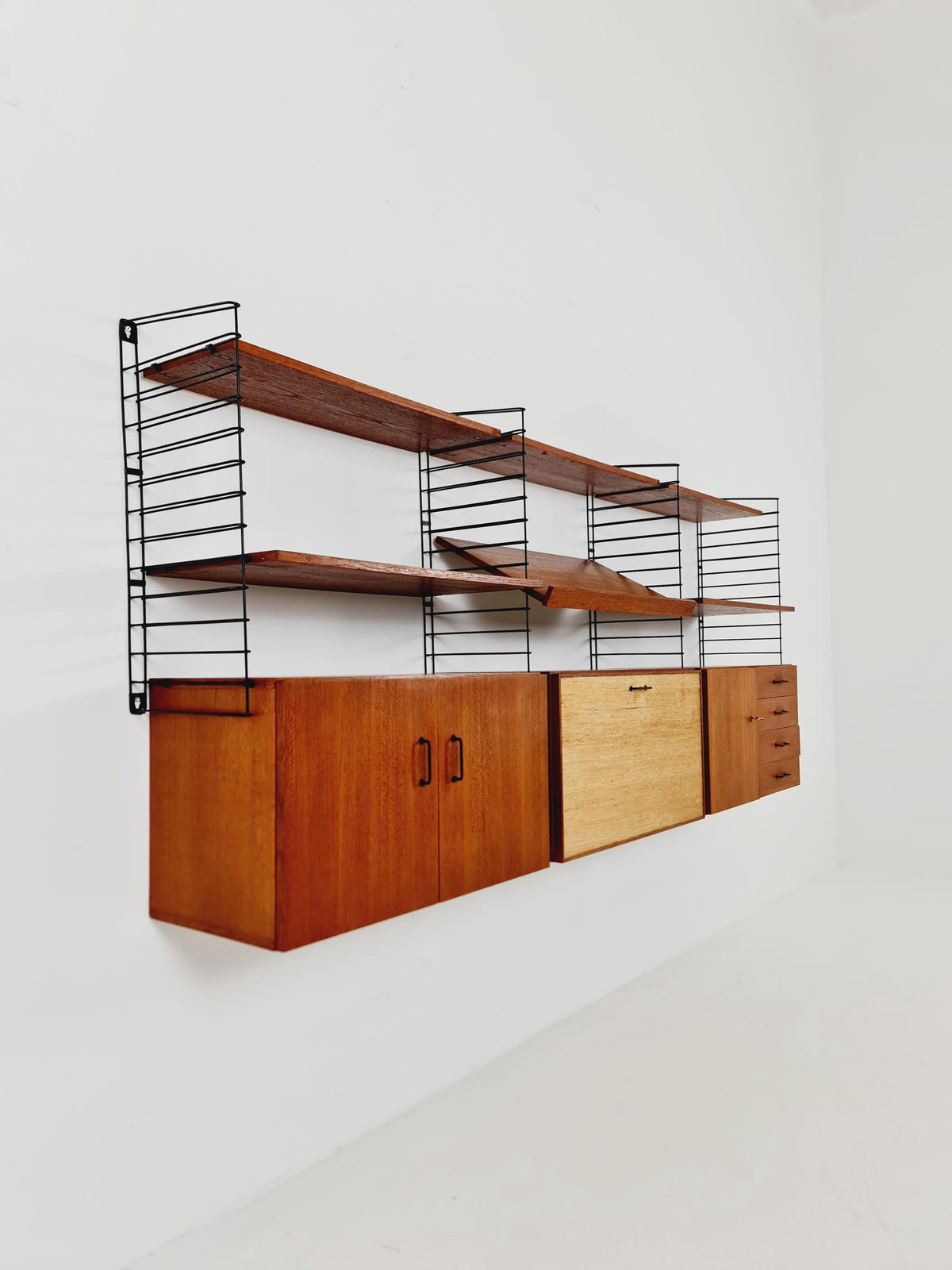 German shelf-system by Mustring West Germany teak , 1950s
