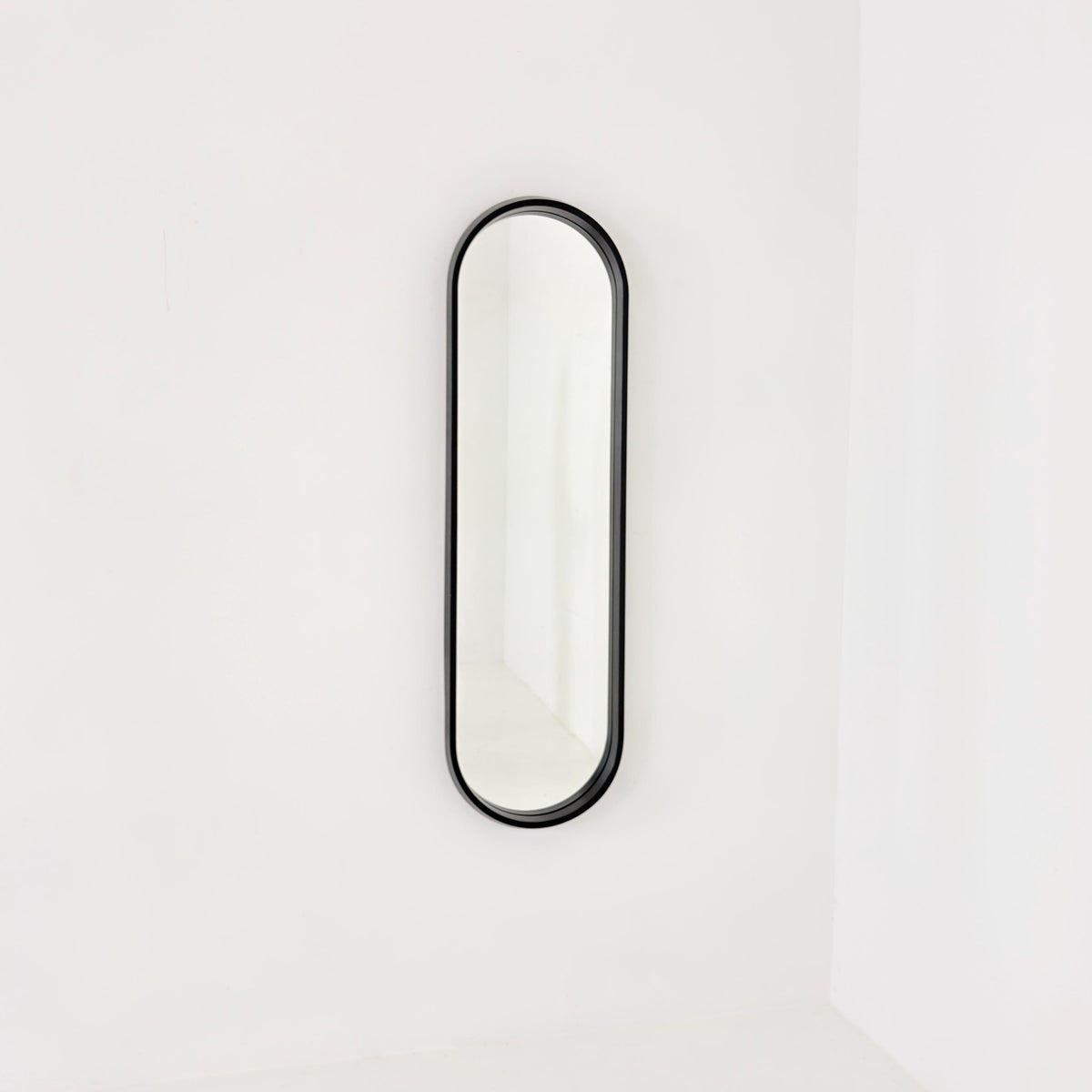 Mid Century Modern Large Space Age Black Wall Mirror, 1970s Germany,
