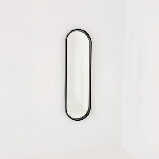 Mid Century Modern Large Space Age Black Wall Mirror, 1970s Germany,