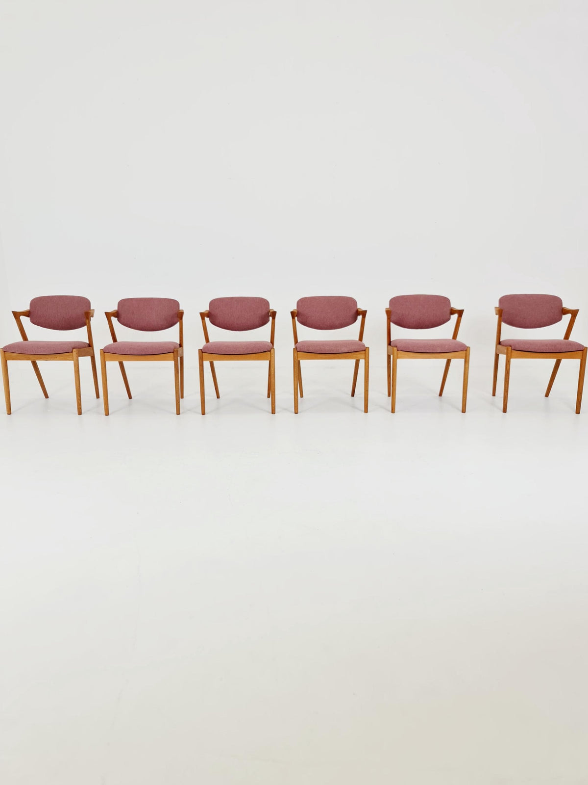 Mid Century Danish dining Oak chairs by Kai Kristiansen for Schou Andersen Model 42 - 1960s, set of 6