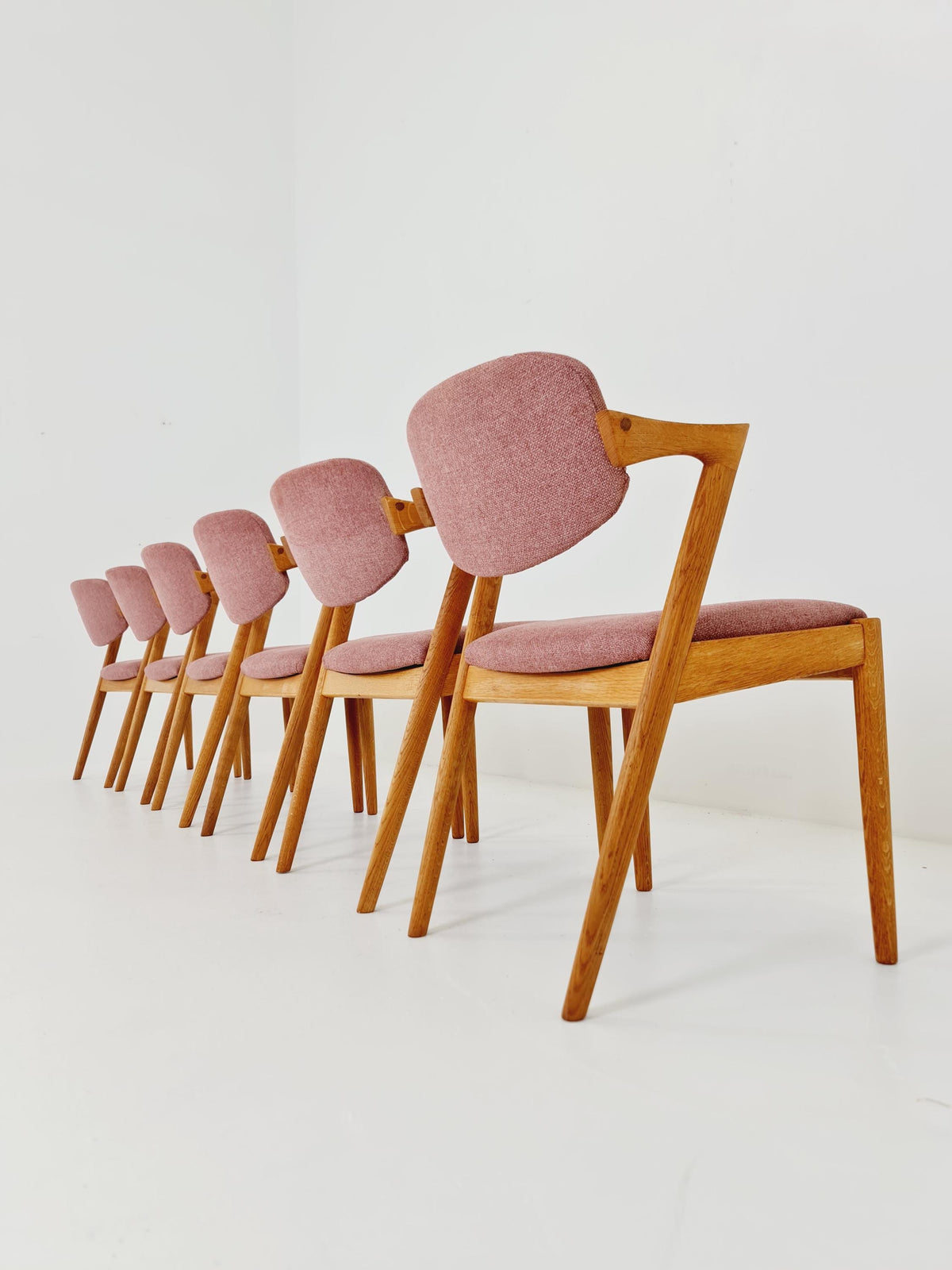 Mid Century Danish dining Oak chairs by Kai Kristiansen for Schou Andersen Model 42 - 1960s, set of 6
