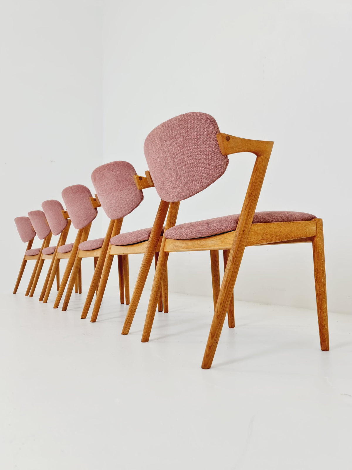 Mid Century Danish dining Oak chairs by Kai Kristiansen for Schou Andersen Model 42 - 1960s, set of 6