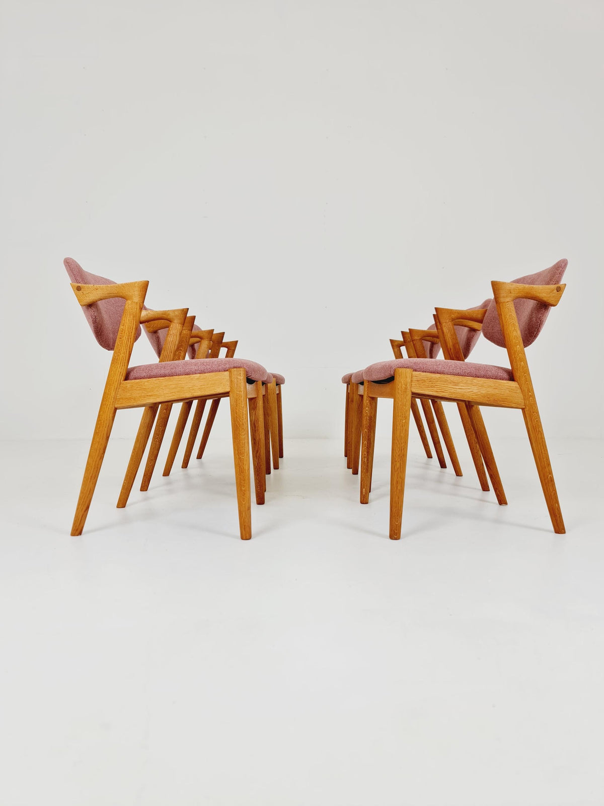 Mid Century Danish dining Oak chairs by Kai Kristiansen for Schou Andersen Model 42 - 1960s, set of 6
