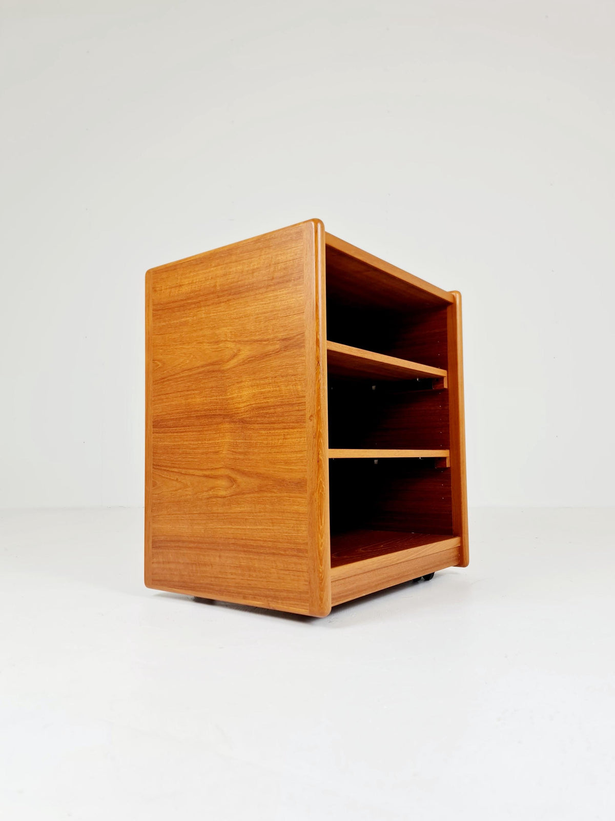 Mid century Solid Danish teak hallway cabinet, Record cabinet By Kai Kristiansen For Vildbjerg 1970s
