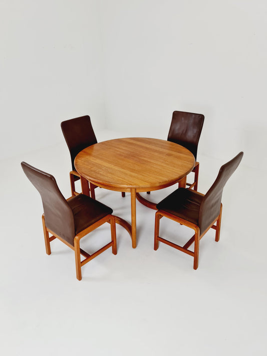Mid century extendable Danish Modern Solid Teak XL dining table by Mikael Laursen , 1970s