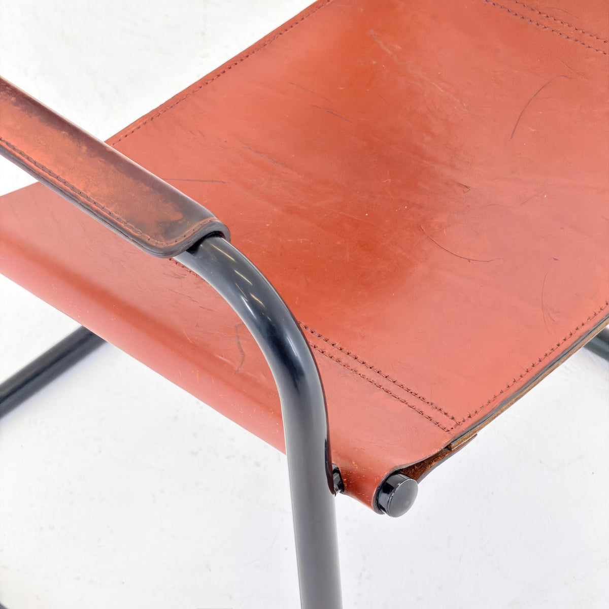 1 of 2 Bauhaus Centro Studio Desk Chairs in Dark wine leather by Mart Stam & Marcel Breuer, 1970s