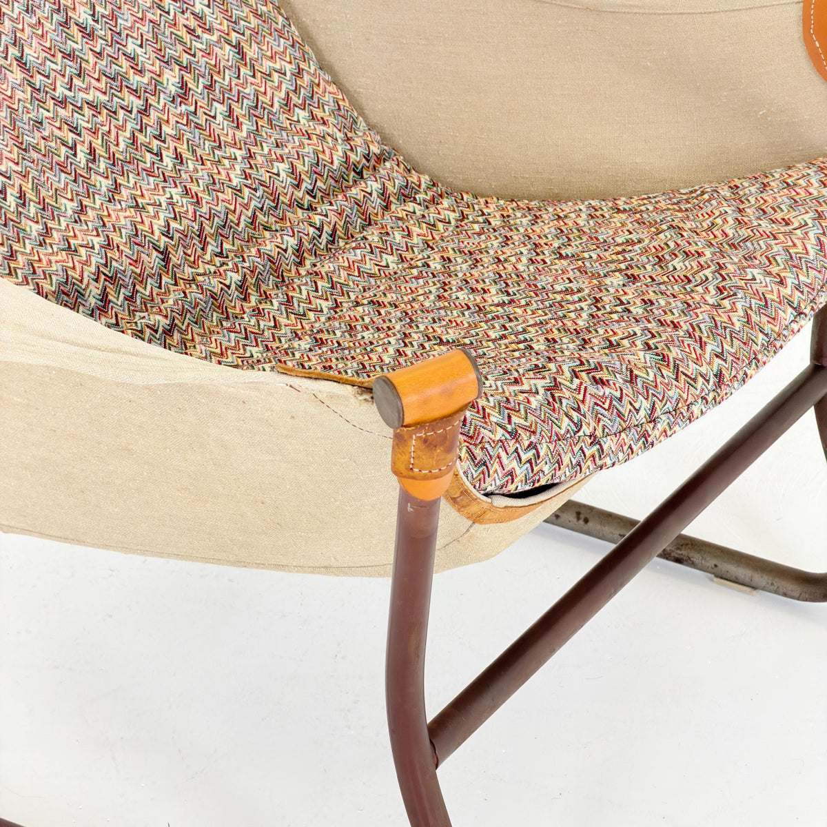Mid Century Scandinavian Tormod Alnaes Trega Lounge Chair, 1970s Norwegian Design, Vintage Canvas & Vintage Zigzag Armchair,