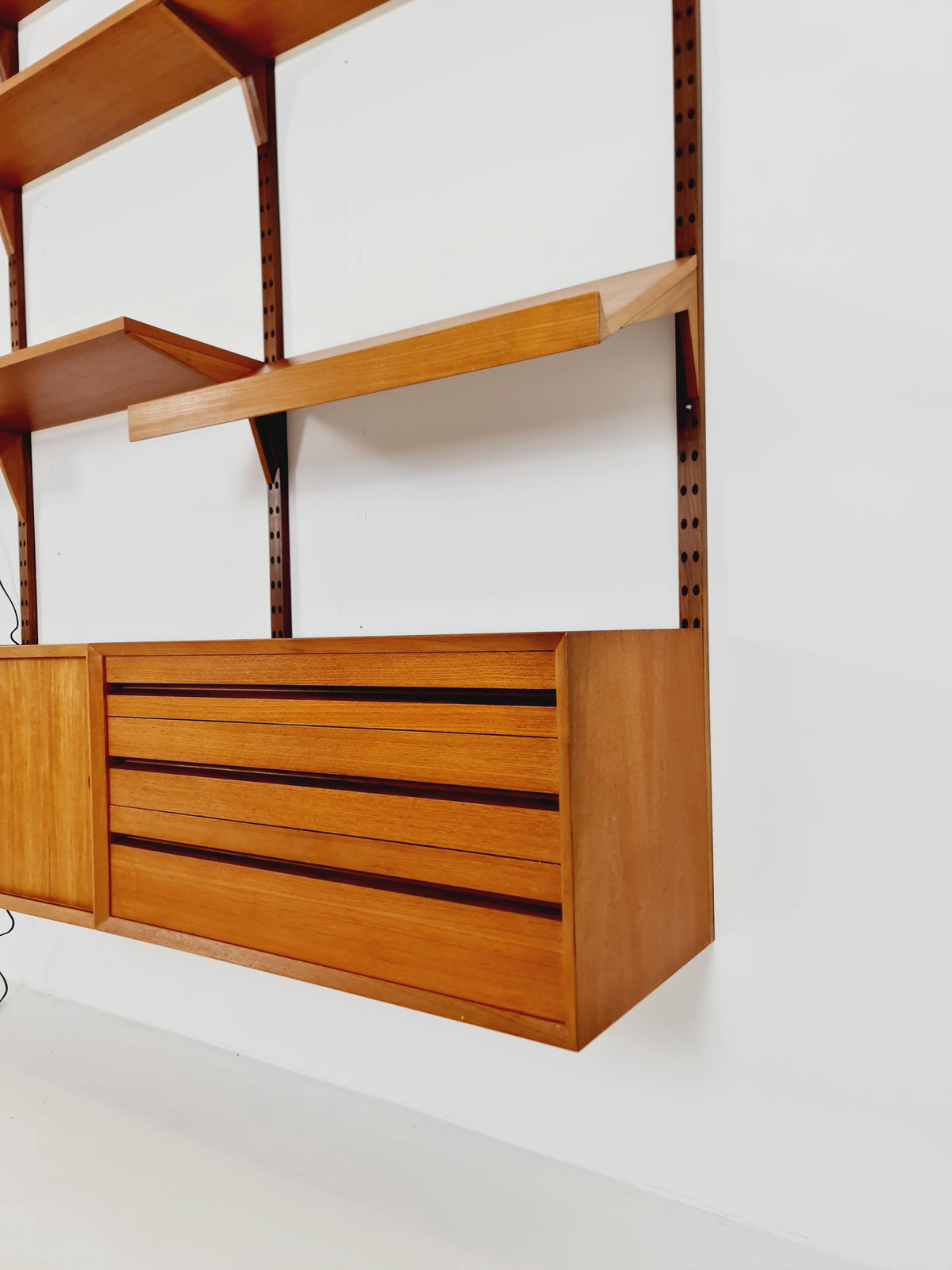 Big Mid century Danish Teak Wall Unit with 3 cabinets with show case by Poul Cadovius for Cado, Denmark, 1960s