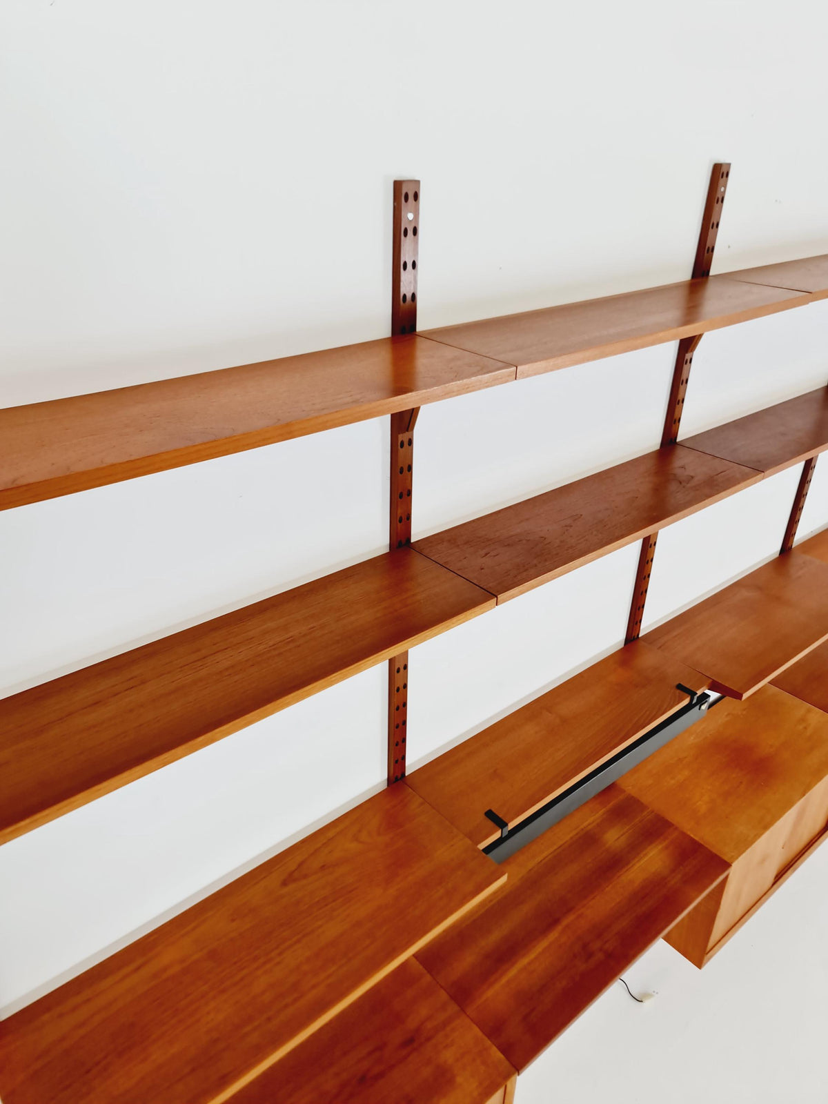 Big Mid century Danish Teak Wall Unit with 3 cabinets with show case by Poul Cadovius for Cado, Denmark, 1960s