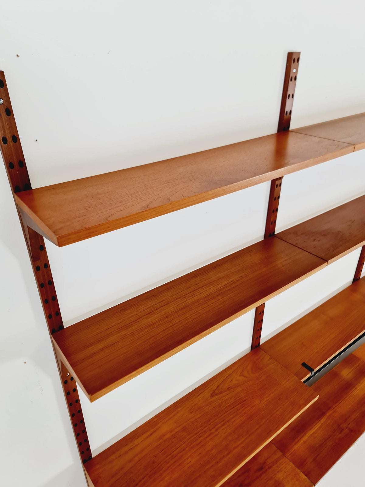 Big Mid century Danish Teak Wall Unit with 3 cabinets with show case by Poul Cadovius for Cado, Denmark, 1960s