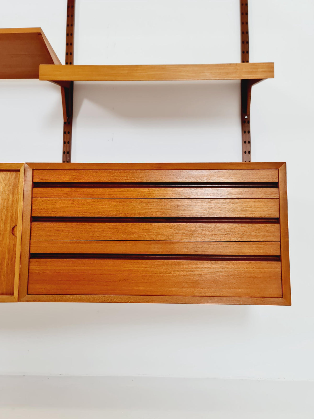 Big Mid century Danish Teak Wall Unit with 3 cabinets with show case by Poul Cadovius for Cado, Denmark, 1960s