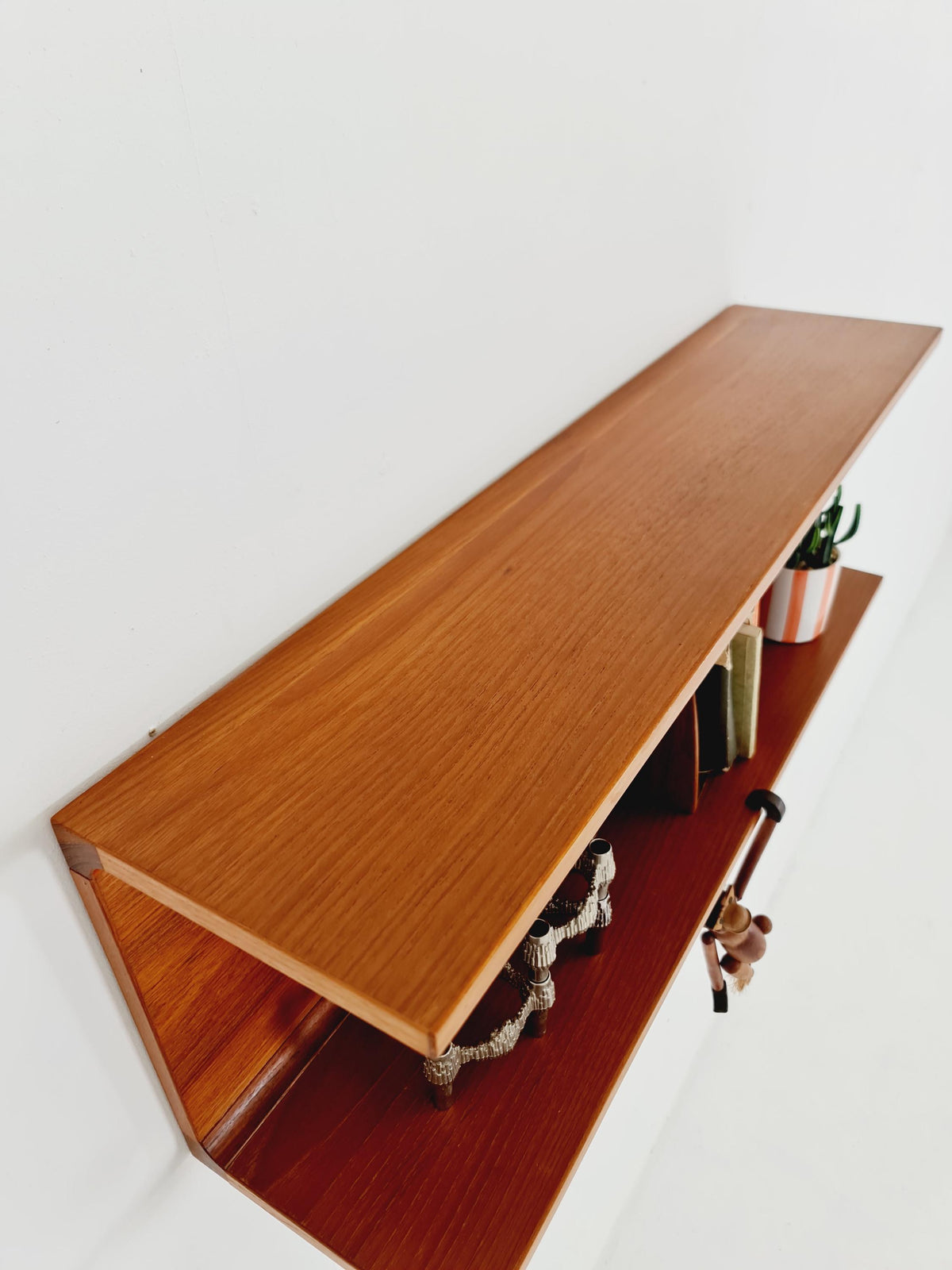 Danish Rare Solid Teak Floating shelf BY Pedersen & Hansen 1960s