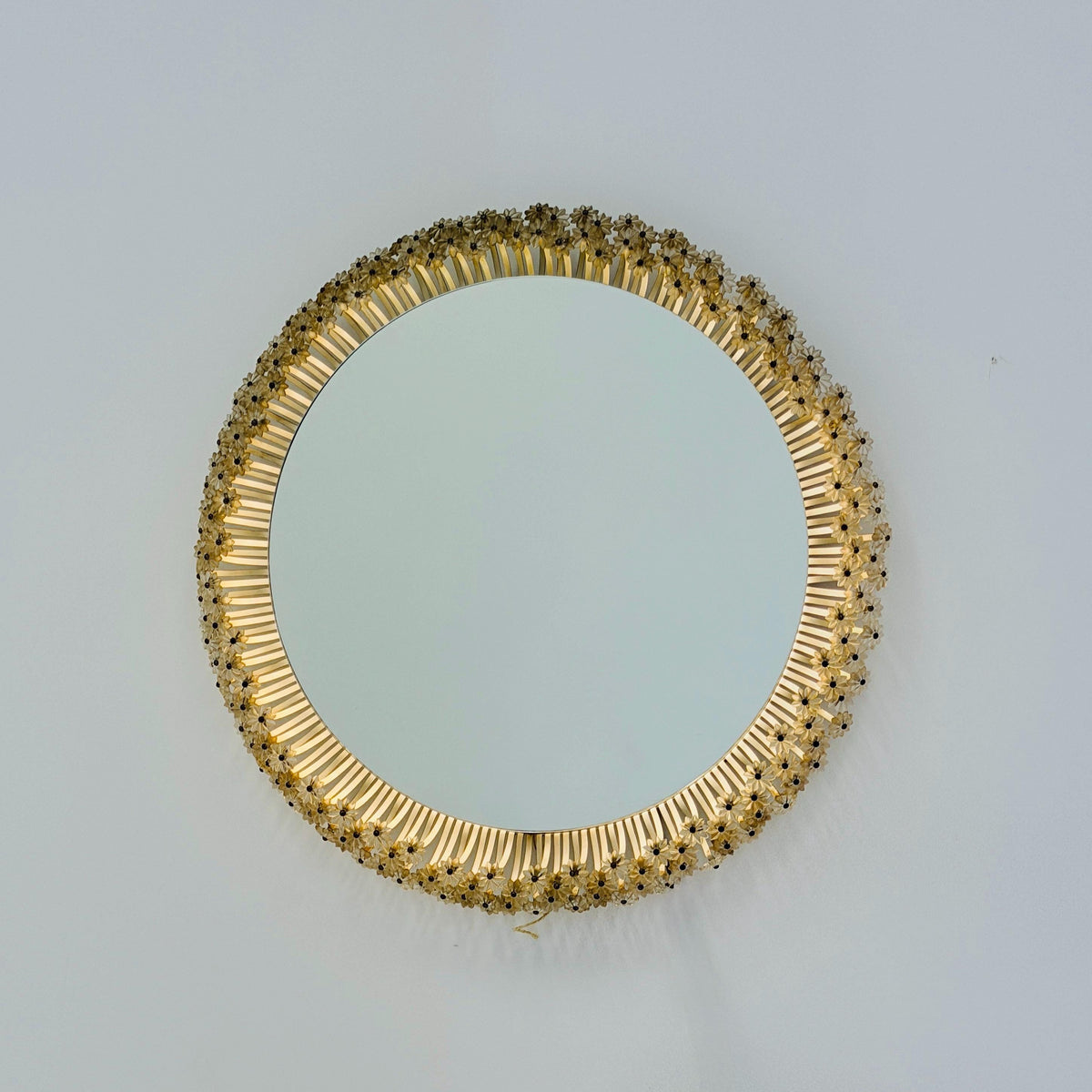 Mid Century Backlit Round Wall Mirror by Emil Stejnar for Rupert Nikoll, 1960s Germany