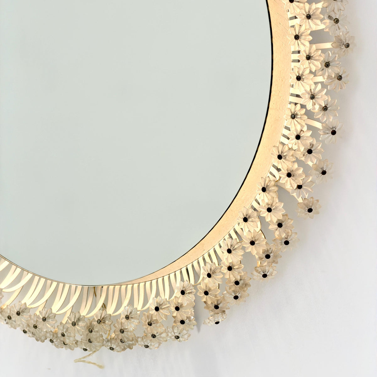Mid Century Backlit Round Wall Mirror by Emil Stejnar for Rupert Nikoll, 1960s Germany