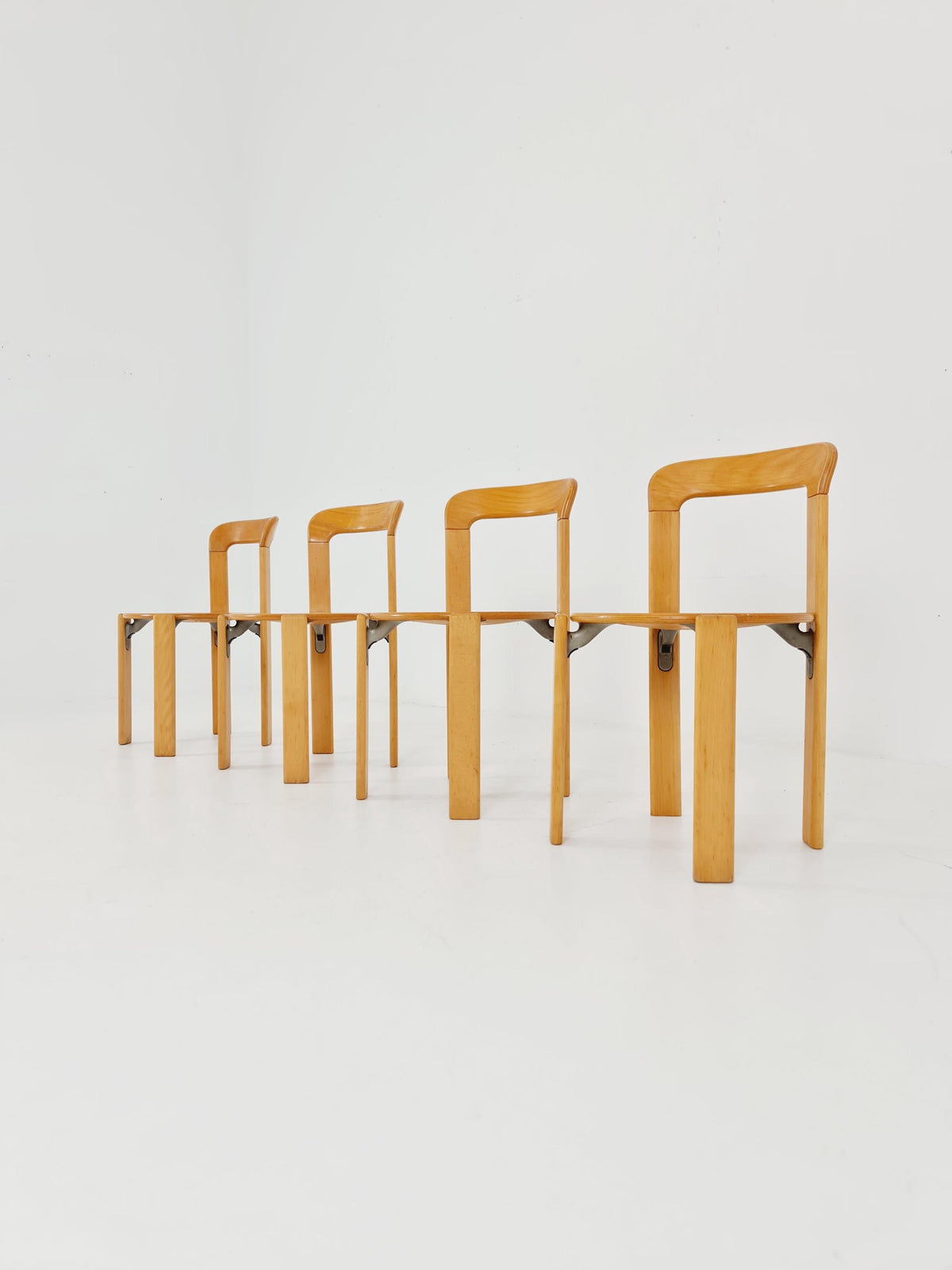 Vintage Dining Chairs By Bruno Rey For Dietiker Switzerland , 1970s, Set of 4