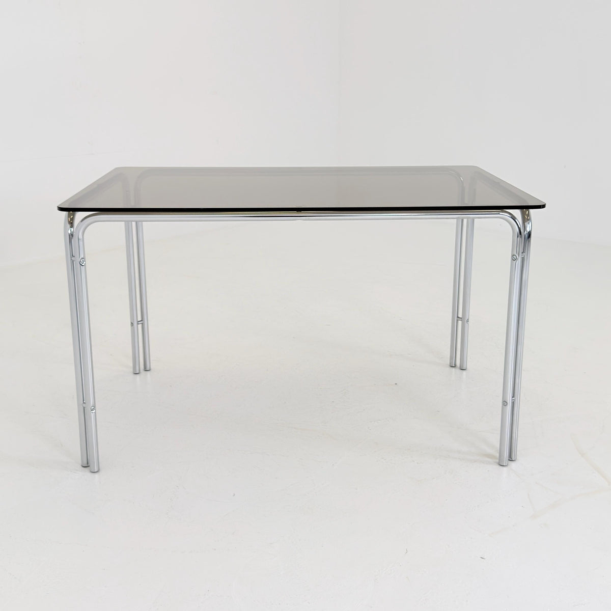 Mid Century Smoked Glass Dining Table by Huwa-Spiegel Parsol, West Germany 1970s