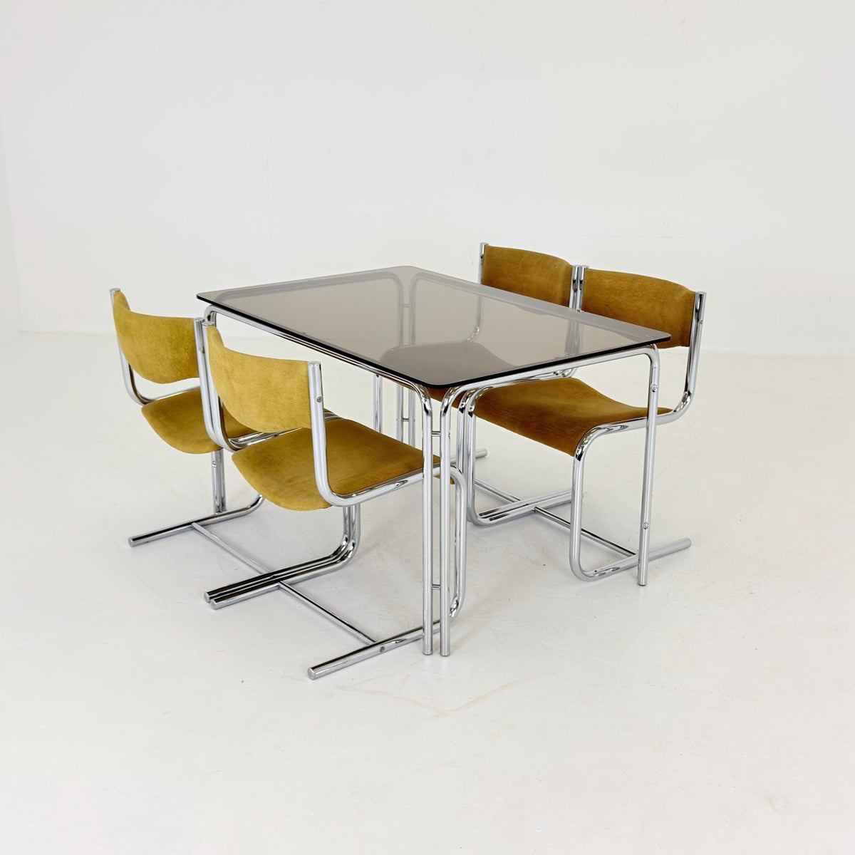 Set of 4 Mid Century Bauhaus Cantilever Dining Chairs, 1980s Germany