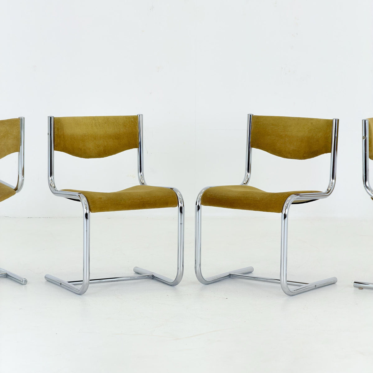 Set of 4 Mid Century Bauhaus Cantilever Dining Chairs, 1980s Germany