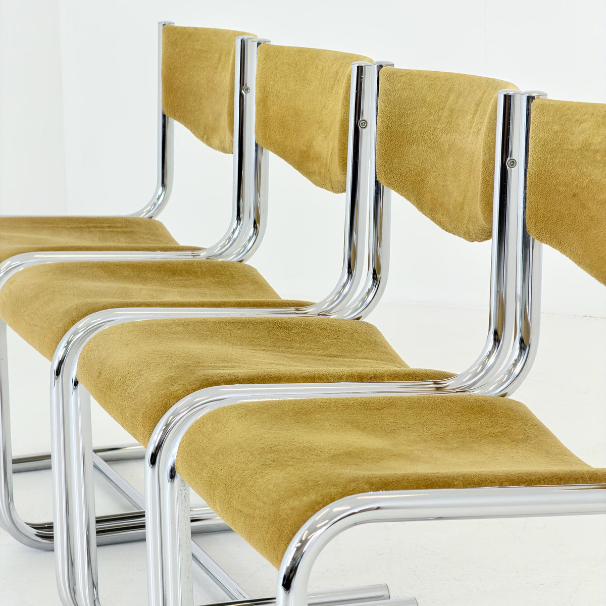 Set of 4 Mid Century Bauhaus Cantilever Dining Chairs, 1980s Germany